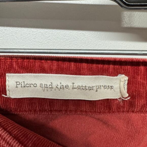 Pilcro & the Letterpress Rust Red High Rise Skinny Cords Corduroy Pants Size 26 - Picture 6 of 11